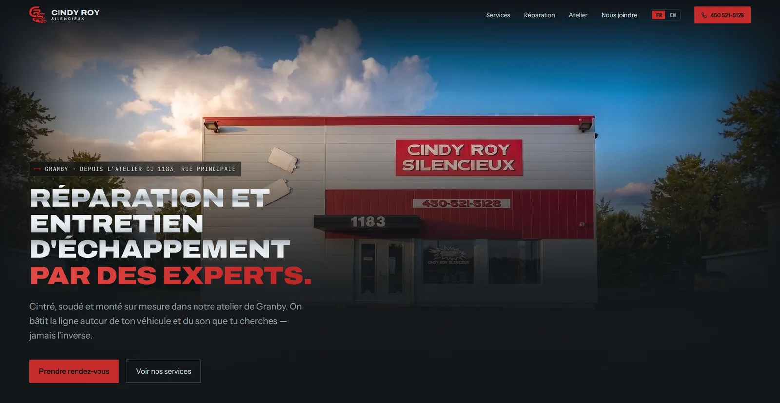 Page d'accueil du site Cindy Roy Silencieux